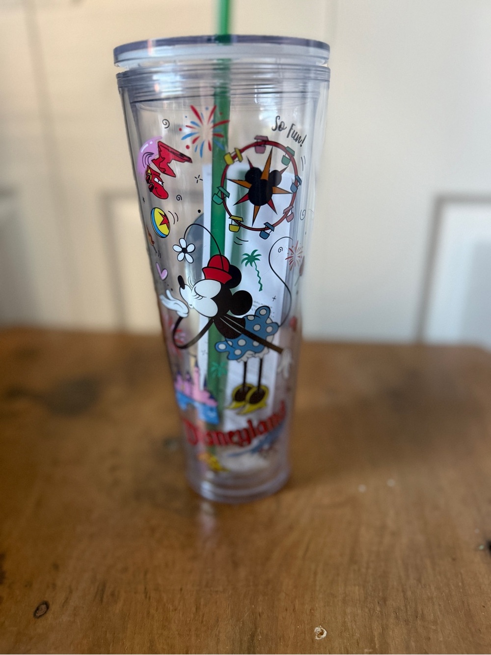 Starbucks Disneyland Resort Venti Tumbler 24 oz Disney Parks Clear Cup